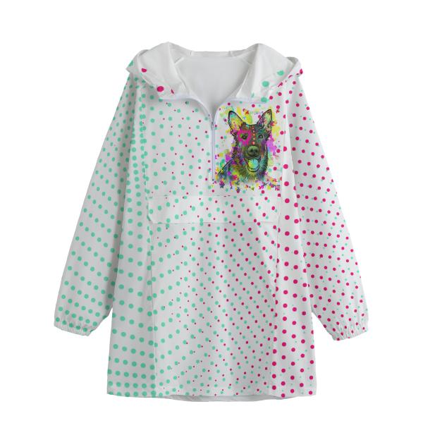 Leichte Regenjacke Bootsmann – Popart Hundemotiv, 100 % Polyester, Unisex, Deutscher Schäferhund, Mischling, Mix